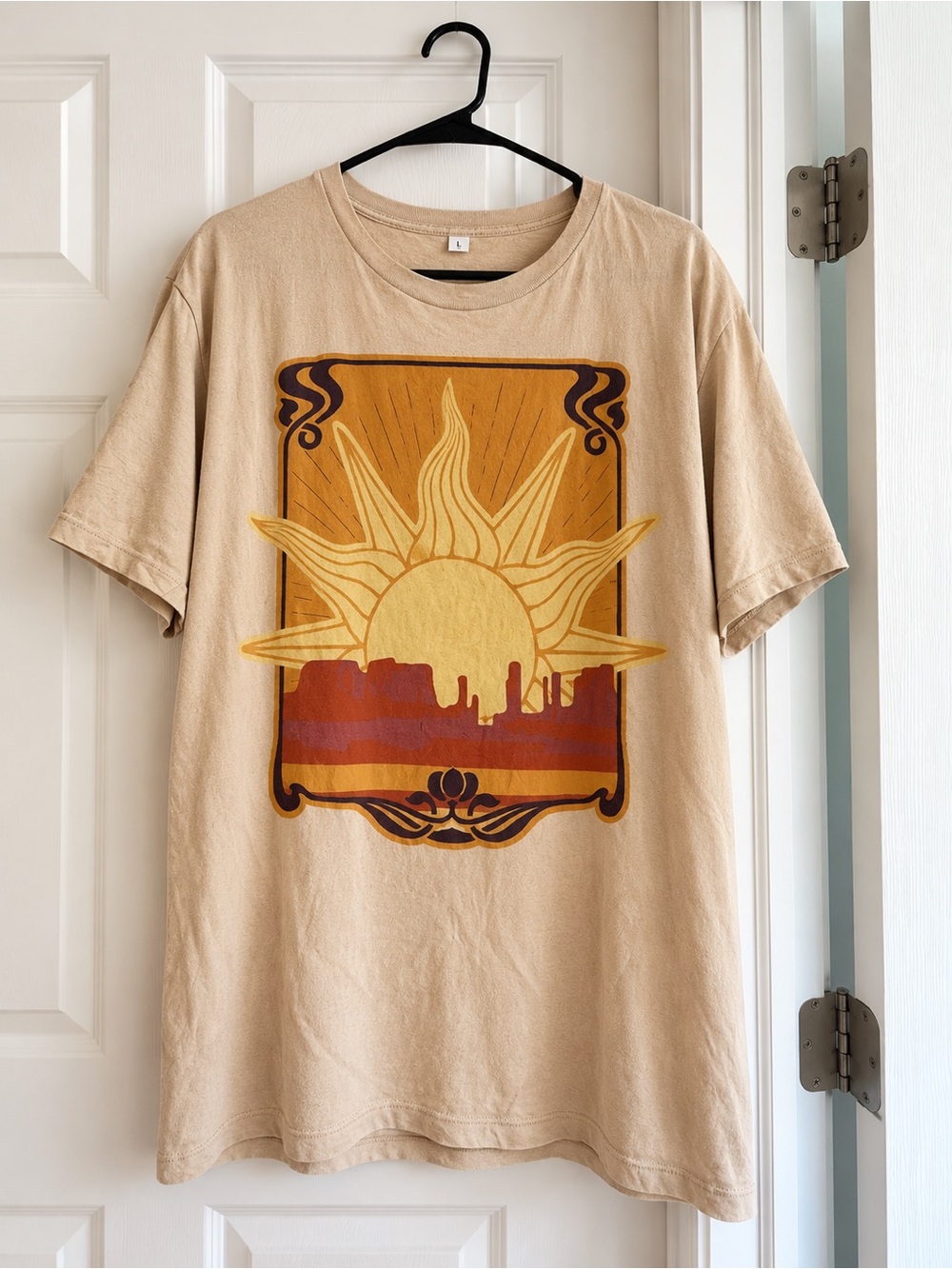 Sunset Graphic Tee - Beige T-Shirt